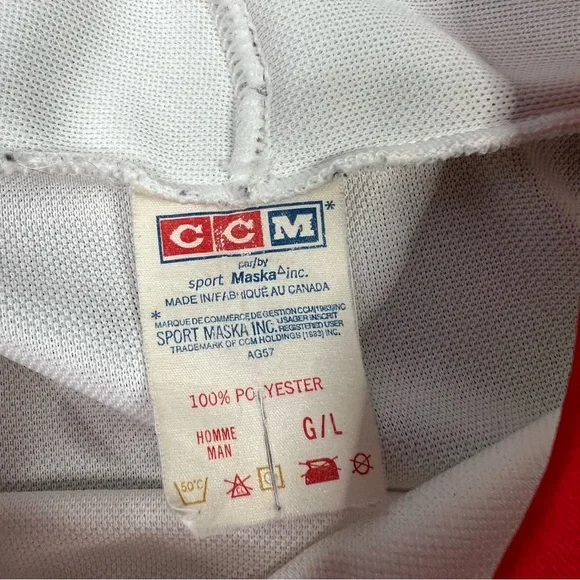 Detroit Redwings CCM Red and White Sports Jersey - Picture 4 of 5